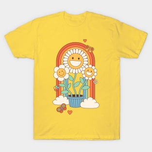 Retro Aesthetic Good Vibes: Hippie, Sunflower, Flower Power T-Shirt